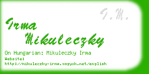 irma mikuleczky business card